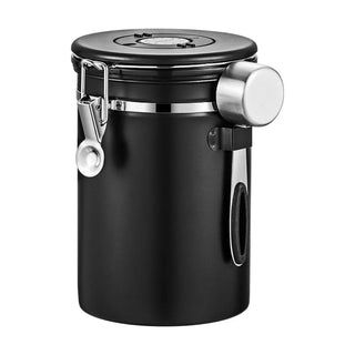 Boîte hermétique à café Yozcoffee 1,5–2,8 l en acier inoxydable 304 avec valve unidirectionnelle — photo du produit