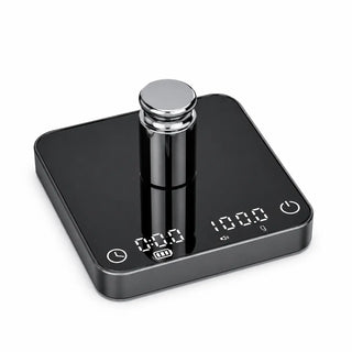 Balance à café Yozcoffee avec minuteur, 2 kg/0,1 g, aluminium, USB-C, noire — photo du produit
