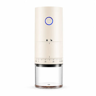 Moulin à café électrique Yozcoffee USB-C, 38 réglages, meules en céramique, réservoir de 25 g, noir/crème — photo du produit