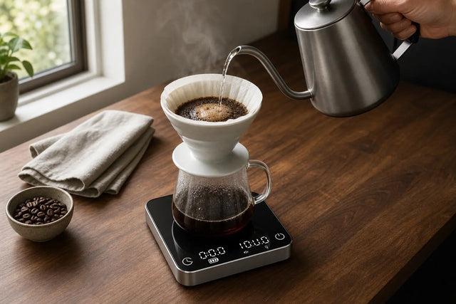 Balance à café avec minuteur : préparez au poids, pas au hasard