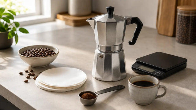 Guide de la cafetière moka : ratio, mouture et filtre en papier