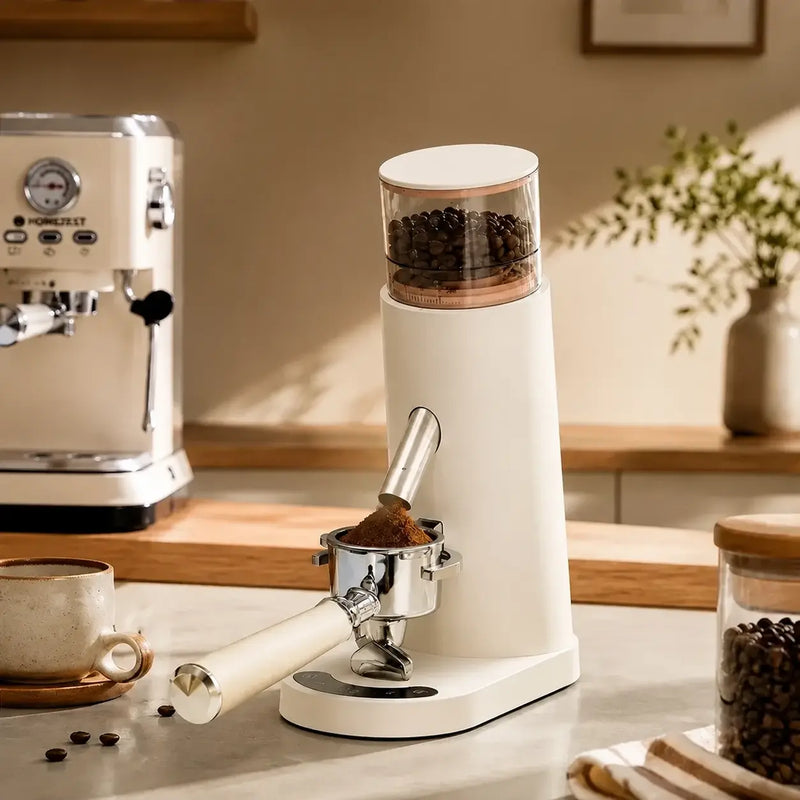 Moulin à café à espresso rechargeable, 60 crans de réglage et porte-filtres 51 et 58 mm - image du produit