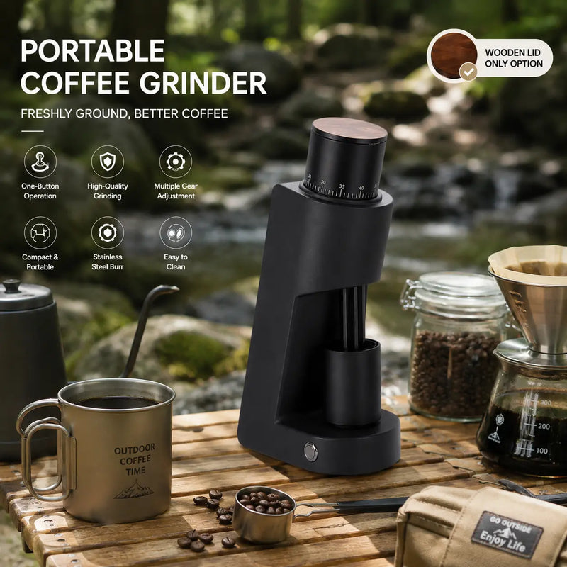 Electric Burr Coffee Grinder  40 Settings Steel Burr & Wood Lid - image du produit