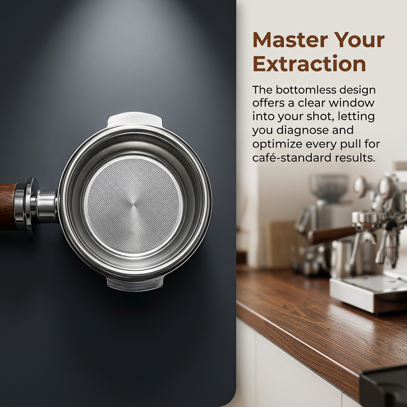 58mm 2-in-1 Portafilter Bottomless & Spouted - base view 7