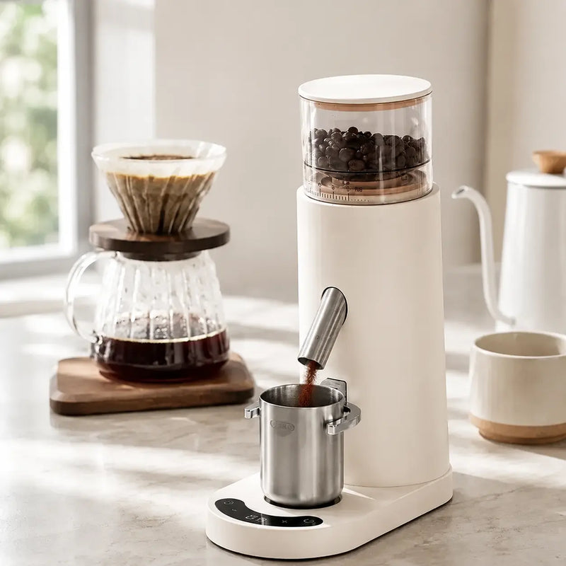 Moulin à café à espresso rechargeable, 60 crans de réglage et porte-filtres 51 et 58 mm - image du produit