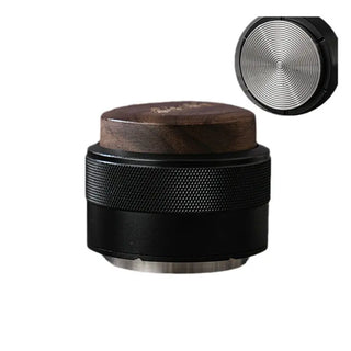 Distributeur et tasseur pour espresso Yozcoffee 51/58 mm en noyer, noir/argent — photo du produit