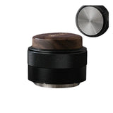 Distributeur et tasseur pour espresso Yozcoffee 51/58 mm en noyer, noir/argent