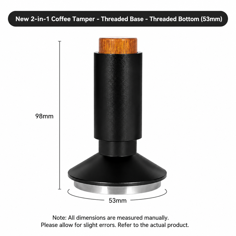 2-in-1 Espresso Tamper & Magnetic Distributor - size and compatibility chart