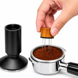 Tasseur et distributeur WDT 2-en-1 pour espresso Yozcoffee 53 mm en acier inoxydable, noir