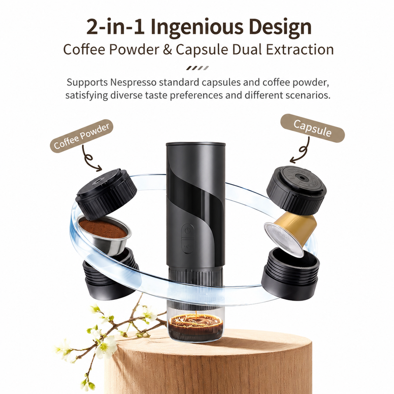 2-in-1 Portable Espresso Maker Ground & Capsule - product photo 9