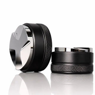 Distributeur-niveleur à 3 ailettes pour espresso Yozcoffee 51/53/58 mm en aluminium, noir — photo du produit