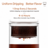 Yozcoffee 300ml ice drip coffee maker showing uniform dripping one drop every two seconds