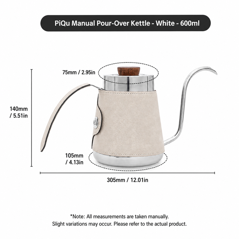 Leather-Wrapped Gooseneck Kettle 700ml - size and compatibility chart 4