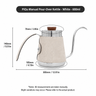 Leather-Wrapped Gooseneck Kettle 700ml - size and compatibility chart 4