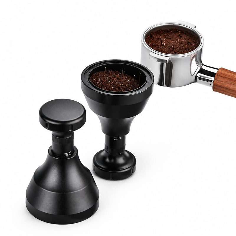 Adjustable WDT Espresso Distributor Tool - in use 3