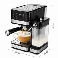 Espresso Coffee Machine 20 Bar Stainless Steel Milk Frother: dimensions