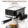 Yozcoffee automatic espresso maker with stable high pressure extraction and milk frothing container