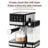 Yozcoffee automatic milk frothing espresso maker creating milk foam for latte drinks