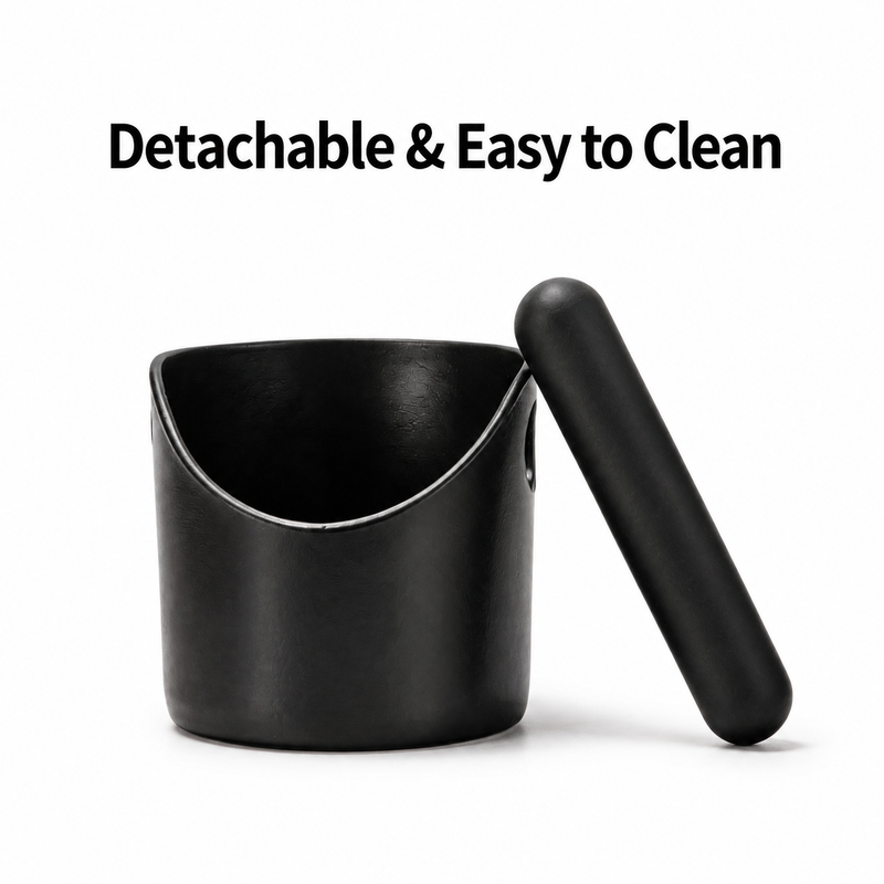 Yozcoffee black coffee knock box with detachable knock bar for easy cleaning