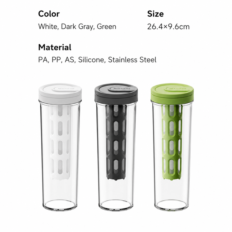 Cold Brew Infuser Bottle 600ml BPA-Free Slim Filter: colors specifications info