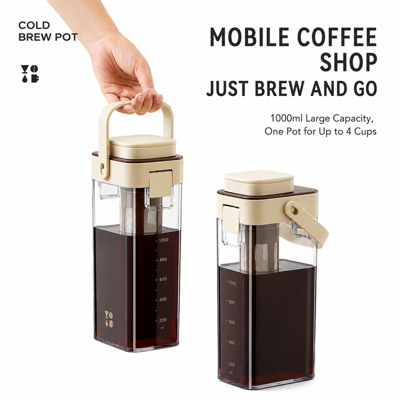Cold Brew Coffee Pitcher 1000ml with Filter - in use 3
