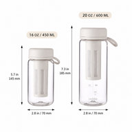 Cold Brew Infuser Bottle 450/600ml Glass Tea Coffee Brewer: dimensions 450ml 600ml