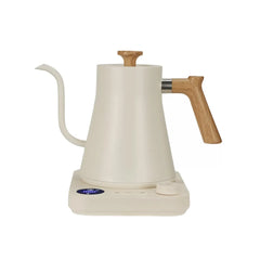 Bouilloire électrique à col de cygne Yozcoffee 0,9 l en acier inoxydable 304 avec contrôle de température, noire/blanche