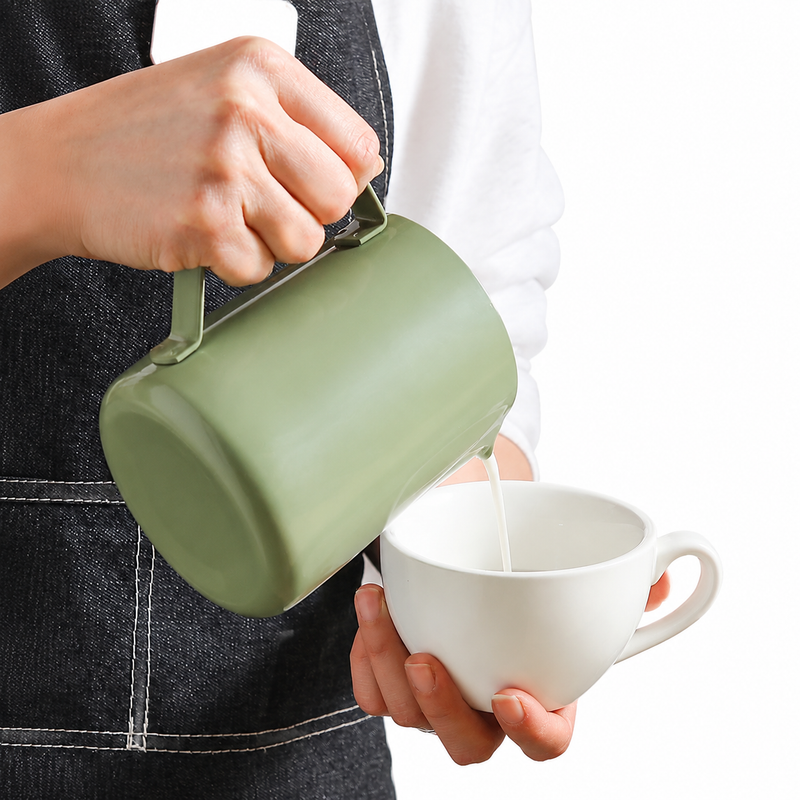 Gradient Milk Frothing Pitcher 350-600ml - in use 3