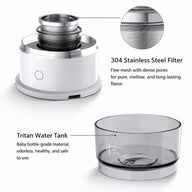 Pour Over Coffee Maker 304 Stainless Steel Tritan Portable: tritan filter tank close-up