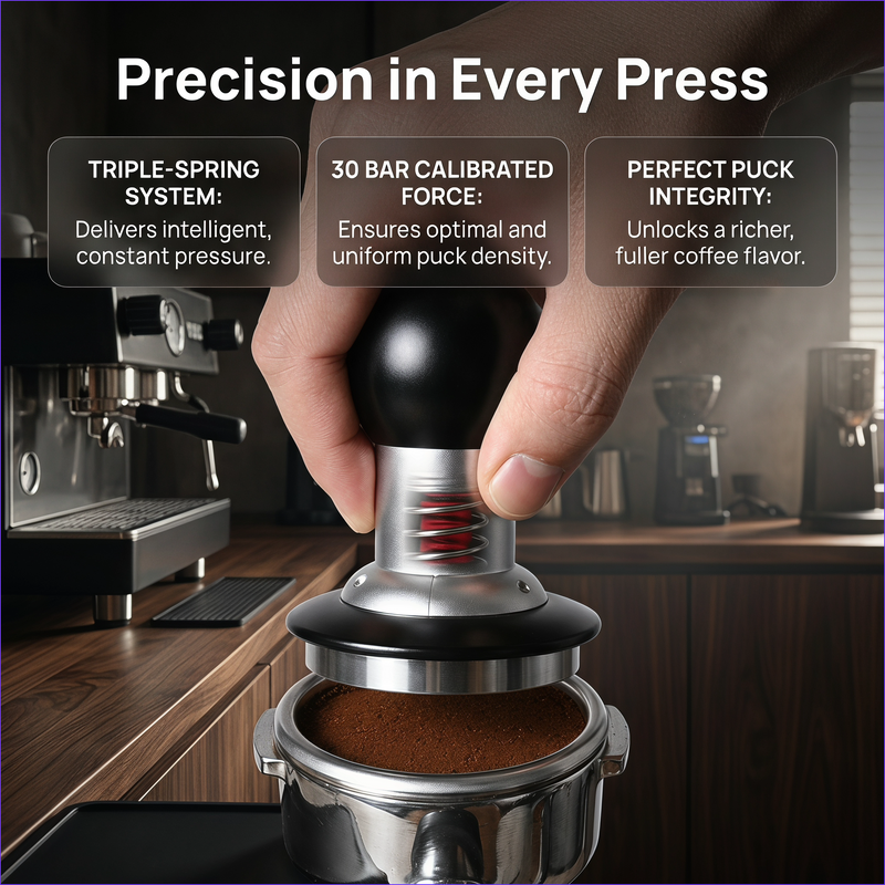 58mm Impact Espresso Tamper Aluminum Alloy - in use