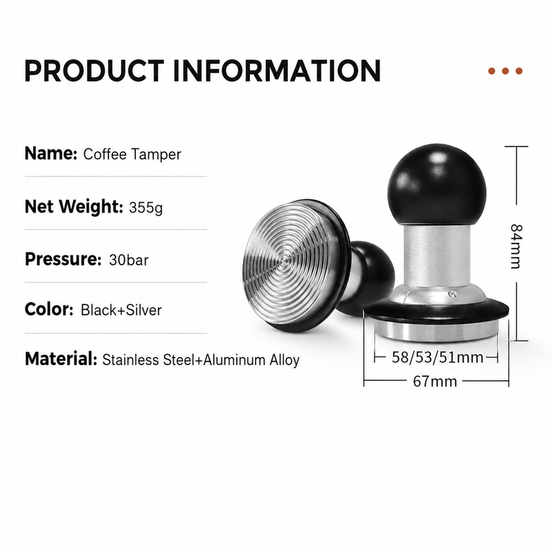 58mm Impact Espresso Tamper Aluminum Alloy - feature details