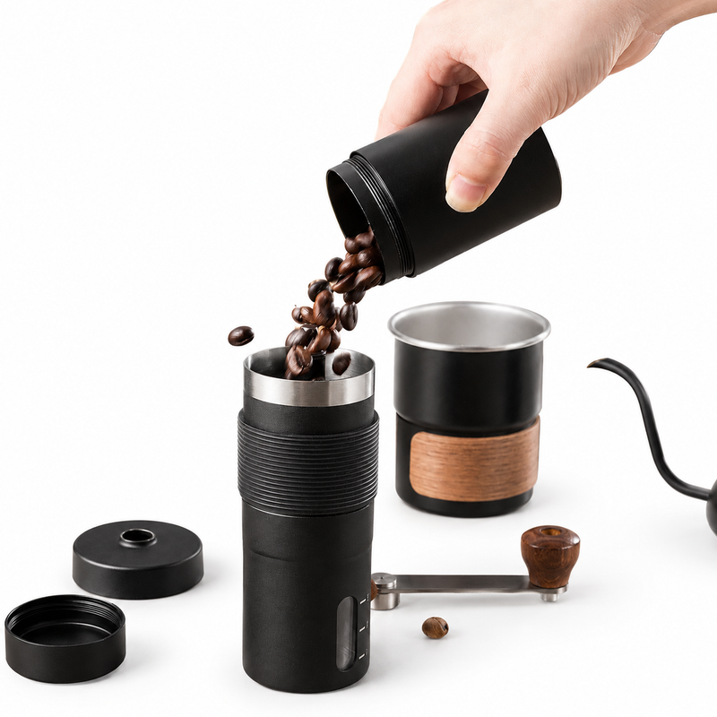 6-Piece Pour Over Coffee Set Manual Grinder - product photo 2