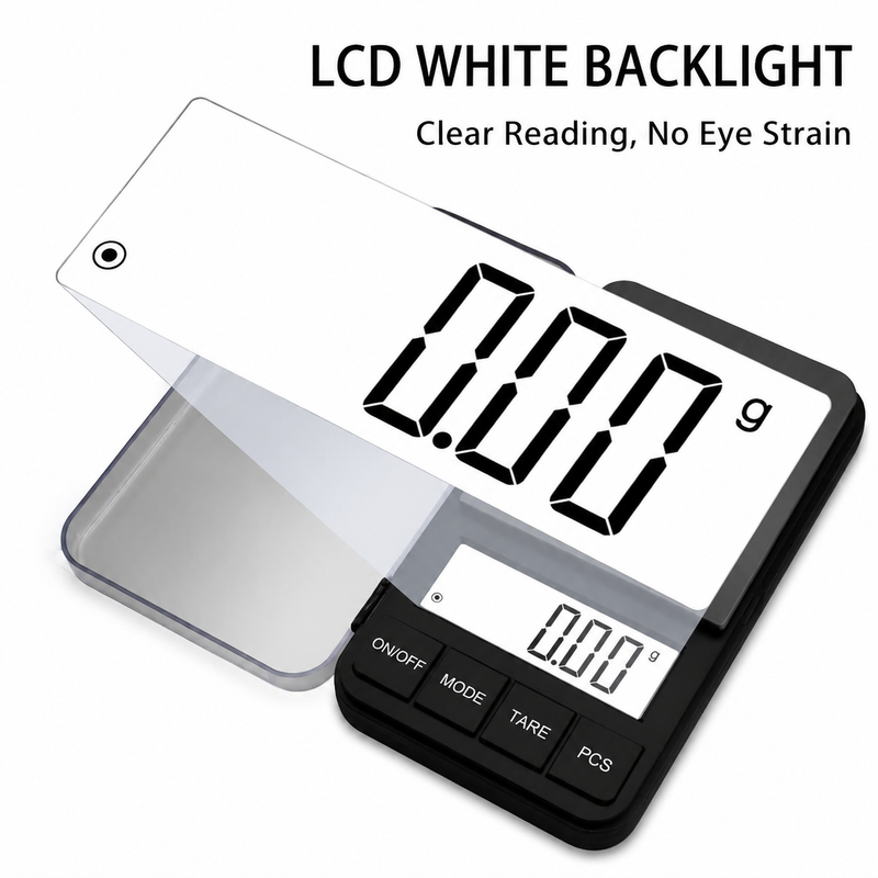 Pocket Coffee Scale 500g 0.01g Backlit LCD - product photo 2