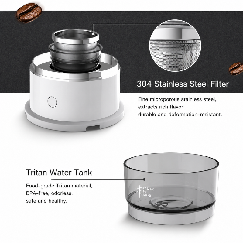 Portable Hand Brew Coffee Maker 304 Steel - in use 7
