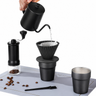 8-Piece Pour Over Coffee Set Burr Grinder - in use