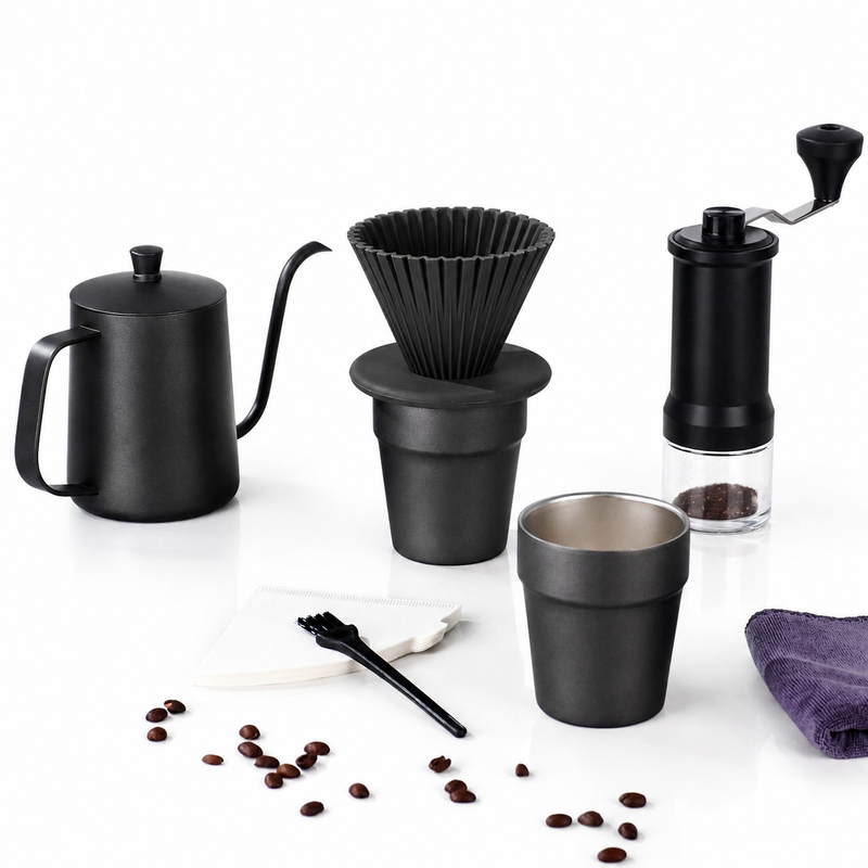 8-Piece Pour Over Coffee Set Burr Grinder - product photo 4