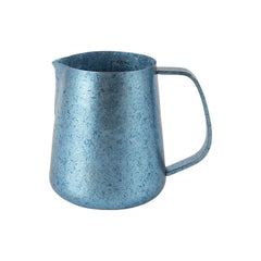 Pichet à lait pour latte art Yozcoffee 420 ml en titane pur à bec pointu, bleu/rose/argent