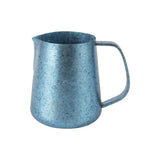 Pichet à lait pour latte art Yozcoffee 420 ml en titane pur à bec pointu, bleu/rose/argent