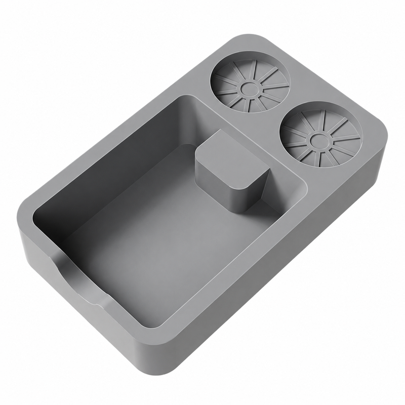 Espresso Tamping Mat Silicone Tamper Stand Coffee Bar — shown in a home coffee-bar setup