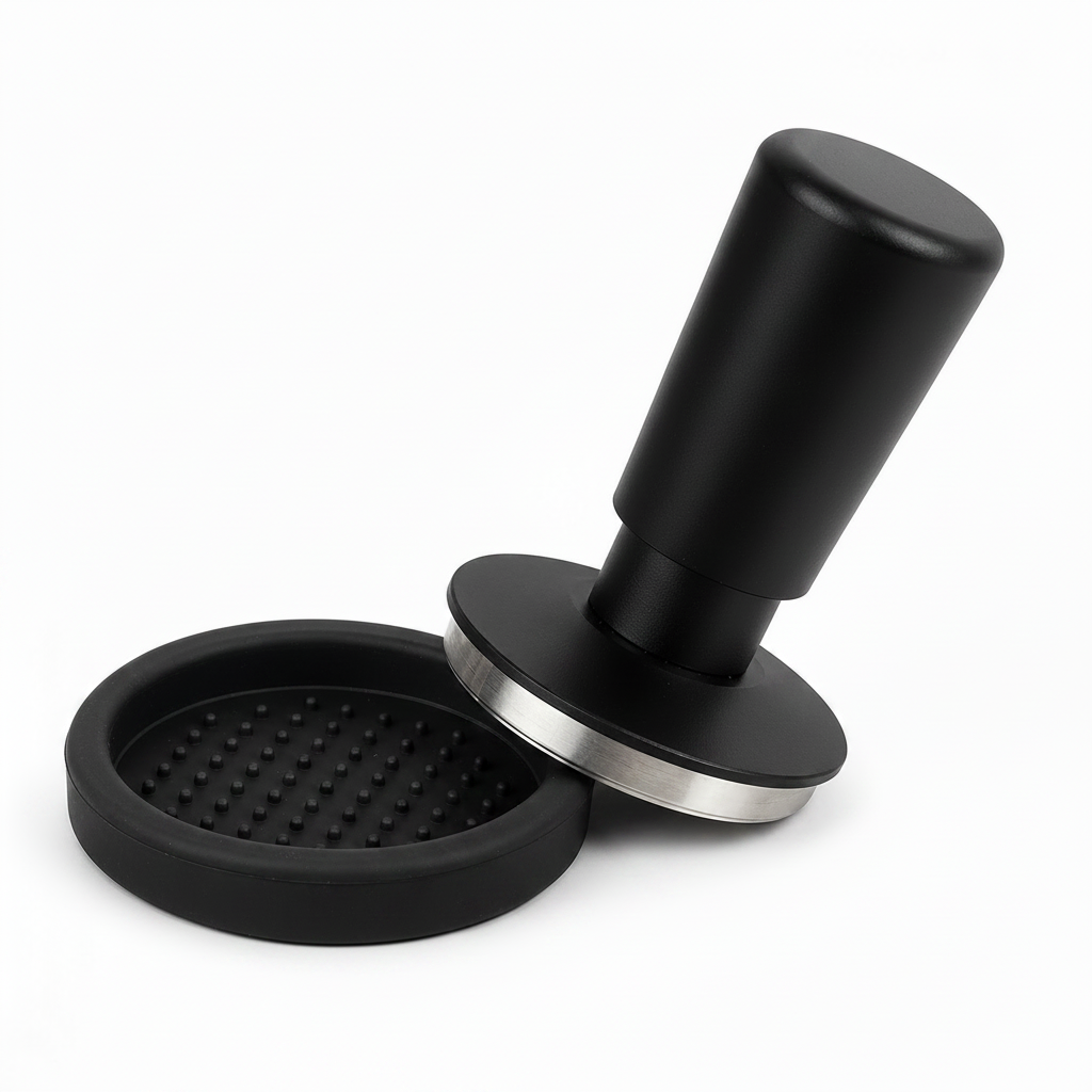 Spring-Loaded Espresso Tamper 49-58mm Stainless - base view