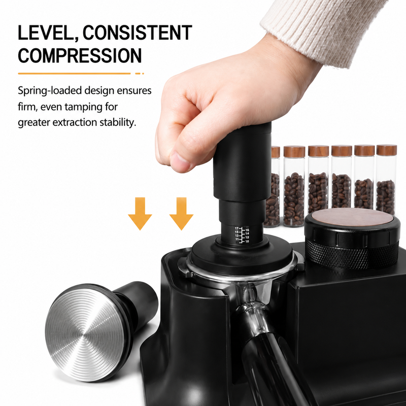 Spring-Loaded Tamper Magnetic Distributor 51mm - in use 4