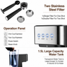 Yozcoffee espresso machine operation panel two stainless steel filters and 1.5 liter removable water tank