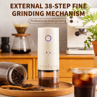 Alternate view of Electric Coffee Grinder 38-Step USB-C Rechargeable Ceramic: step grind setting