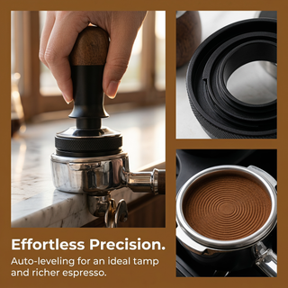 Alternate view of Espresso Tamper 51/53/58mm Walnut Wood Constant Force: 58mm alternate angle full
