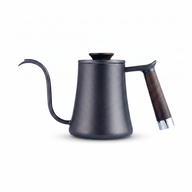 Gooseneck Pour Over Kettle 350/600ml Stainless Steel Wood — alternate angle of the full product