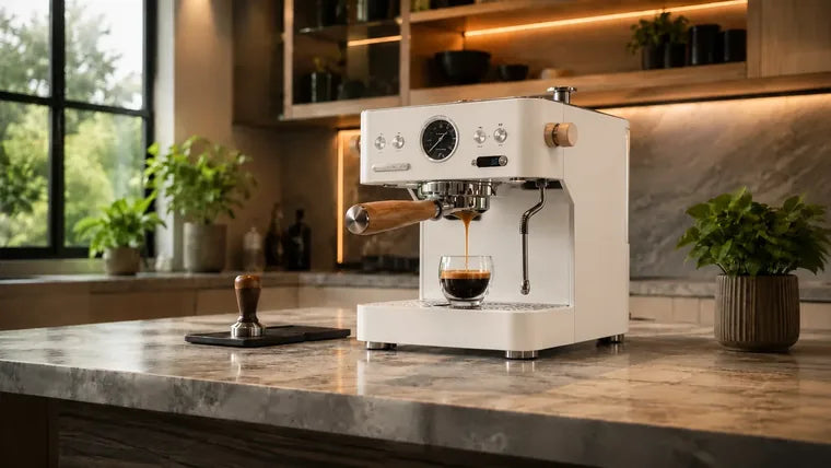 Coin café Yozcoffee avec machine à espresso et café filtre